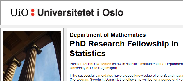 phd statistics in norway