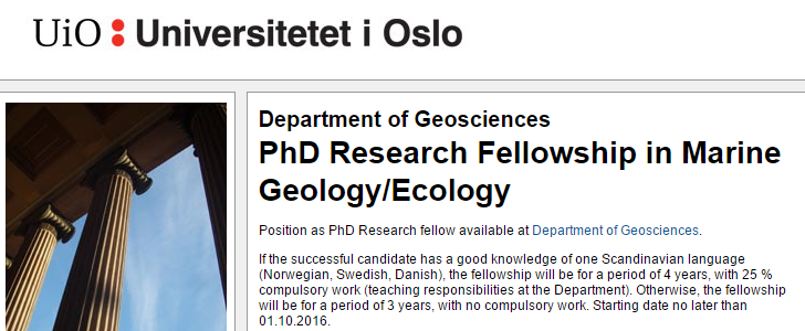 phd geology in norway