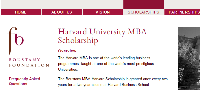 Harvard University Boustany MBA Scholarship 2017, USA