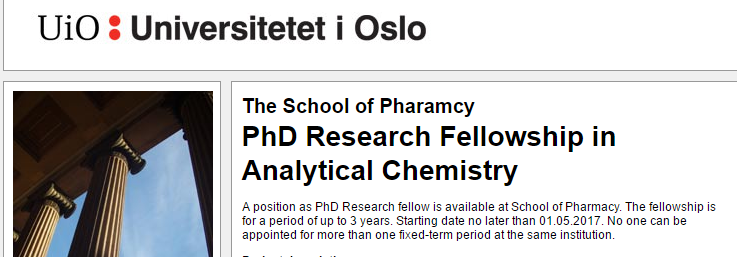 phd chemistry in norway