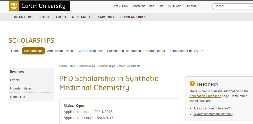 Curtin phd scholarships image