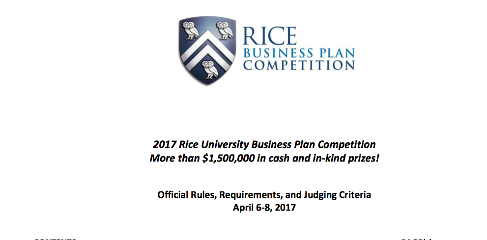 rice business plan competition