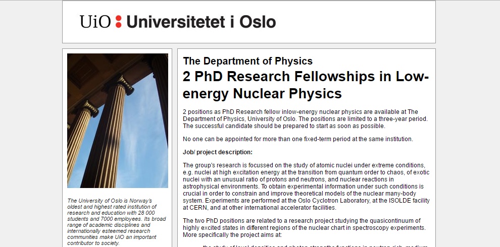 phd physics norway