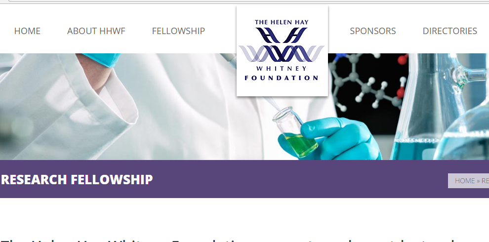 Helen Hay Whitney Fellowship in Biomedical Sciences 2017