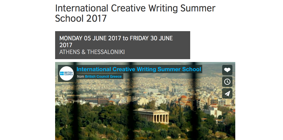 creative writing summer school in europe