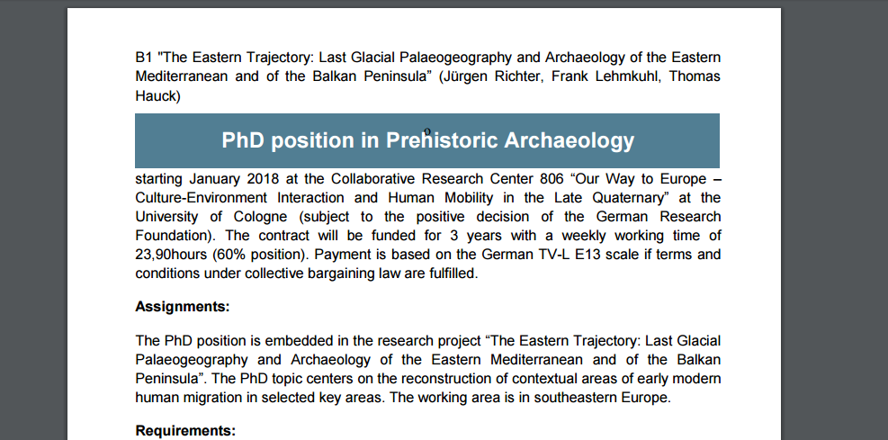 archeology phd programs germany